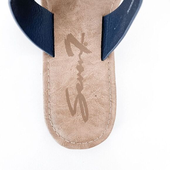 Seven 7 Womens Flat Ring Toe Slip On Maldives Sandals Blue Size 10 - Picture 5 of 6